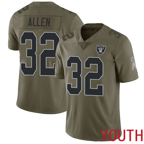 Oakland Raiders Limited Olive Youth Marcus Allen Jersey NFL Football #32 2017 Salute to Service Jersey->women nfl jersey->Women Jersey